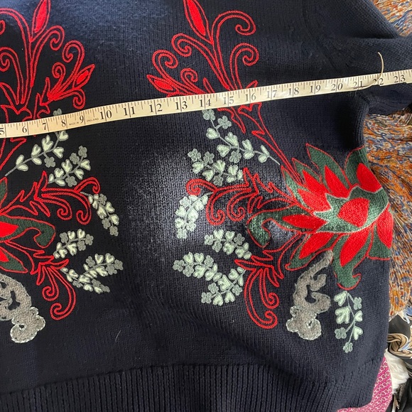 tory burch turtleneck sweater floral xl - Picture 7 of 8